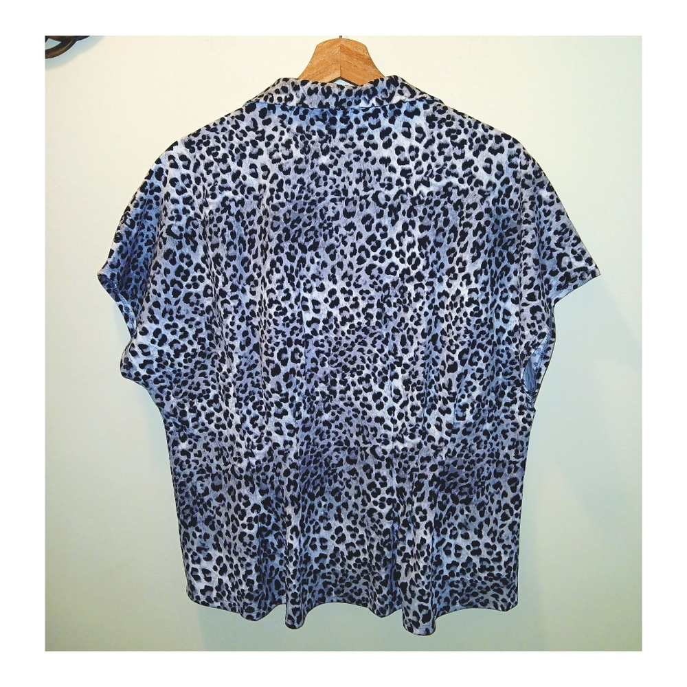 Rachel By Rachel Roy Black & White Leopard Print Blouse - Picture 4 of 4